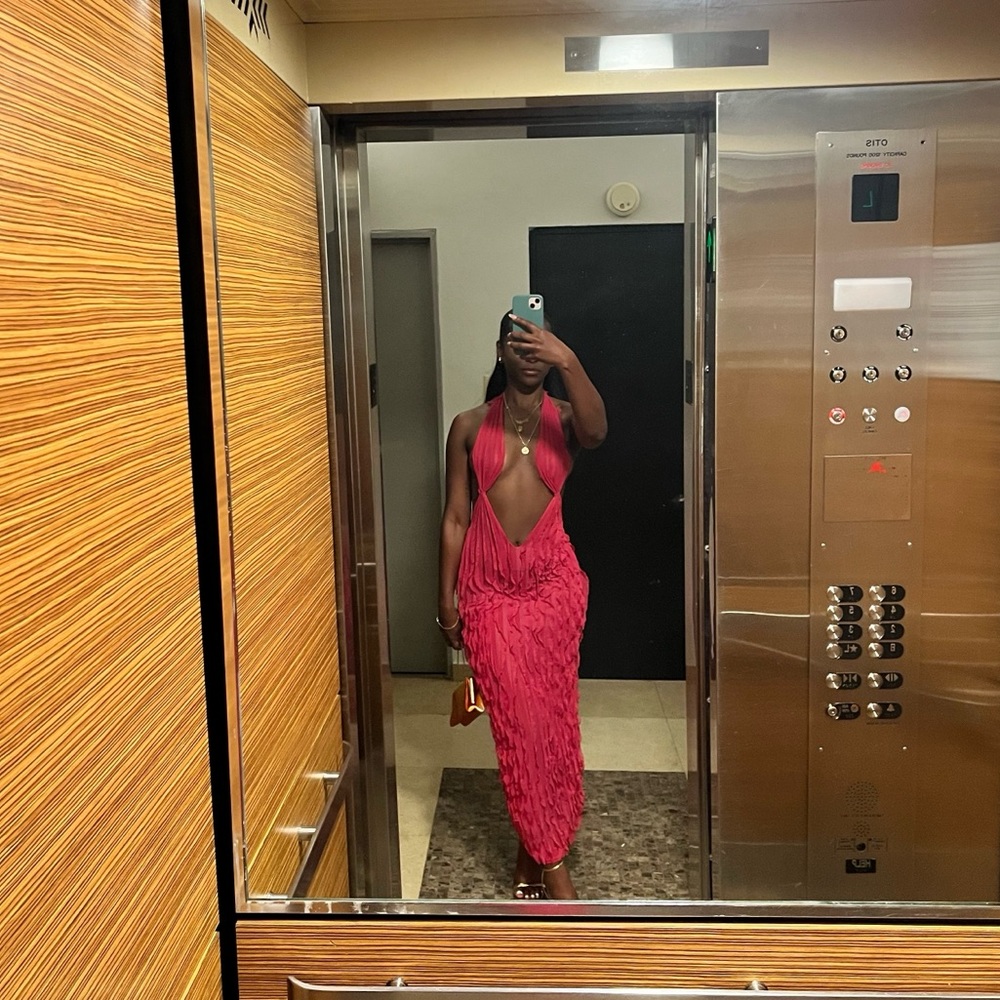 Pink flowy dress